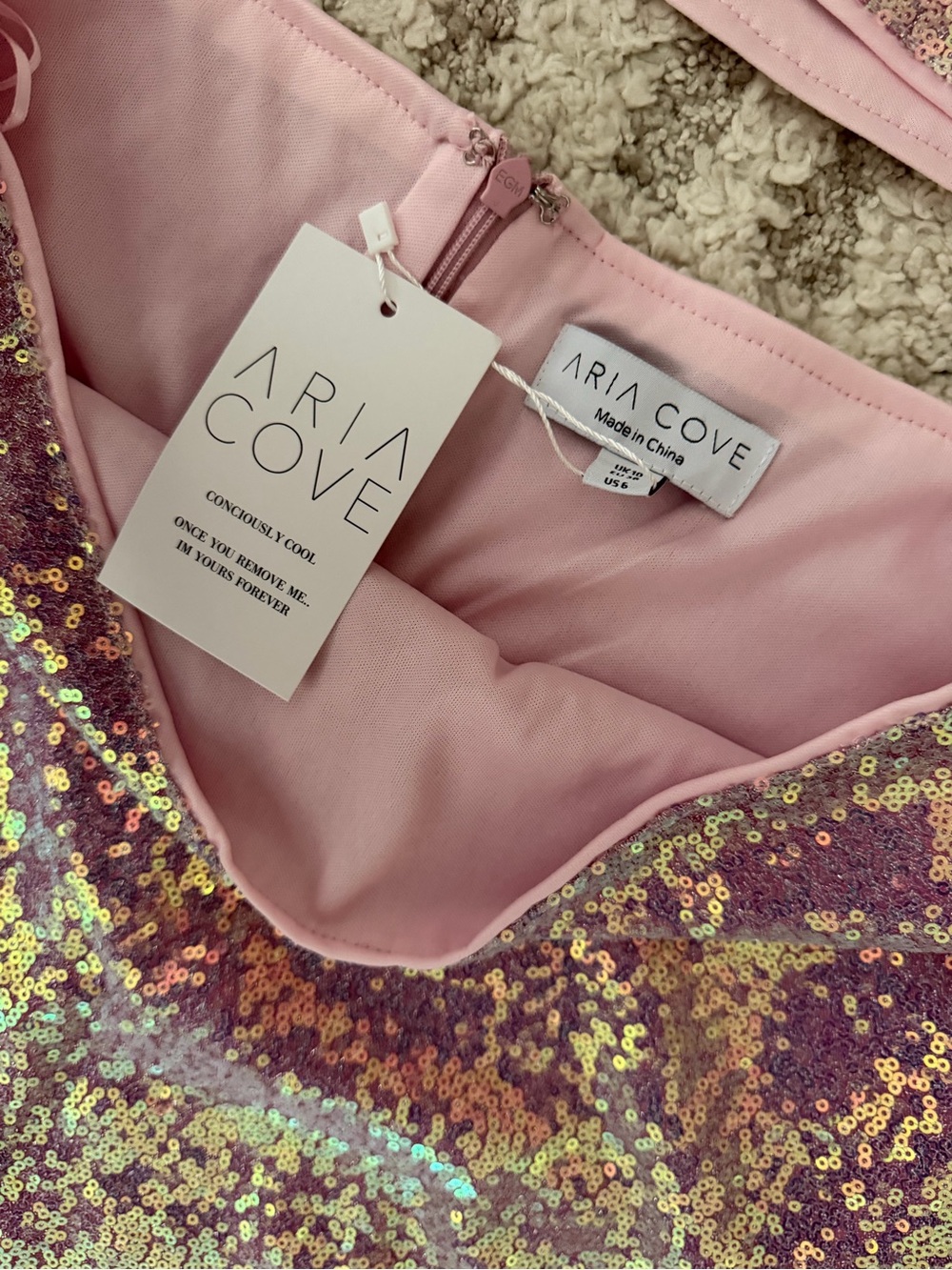 Iridescent Sequin Tie-Front Crop Top and Mini Skirt Set - Picture 5 of 5